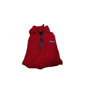 Patagonia Kids Red Hooded Half-Zip Fleece